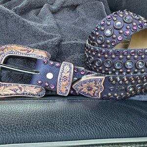 Studded Purple and Brown Belt